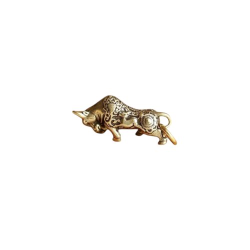 MySouq-Stor 1Pc Creative For Keychain Brass Wall Street Bullfighting Key Ring Pendant Vintage Copper Lucky Bull Keychain Charm Chinese Feng Shui Hanging Jewelry Decor for your Keychain Without Ring-B0CC269TJ3