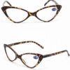 MySouq-Store Women Cat Eye Reading Glasses Anti Blue Light Magnifying Computer Glasses Clear Lens Black Leopard Frame Plus Reading Glasses + Fantastic Glasses case-B0DPXZ2XSK