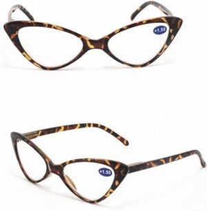 Women Cat Eye Reading Glasses Anti Blue Light Magnifying Computer Glasses Clear Lens Black Leopard Frame Plus Reading Glasses + Fantastic Glasses case-B0DPXZ2XSK