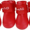 4pcs/lot S/M/L Pet Dog Rain and Againest Water Shoes for Dogs Booties Rubber Portable Anti Slip Waterproof Pet Dog Cat Rain Shoes - Read Dimensions Befor Buy (RED, (L) 6x4.5cm(LxW))-B0DY1Z3NBC