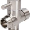 1PCs Solid Brass G1/2" Shower Arm All Metal Universal 3-Way Diverter Valve for Hand Shower and Fixed Shower Head，Replacement Component Adapter-B0CVL5SB14