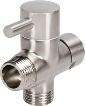 1PCs Solid Brass G1/2" Shower Arm All Metal Universal 3-Way Diverter Valve for Hand Shower and Fixed Shower Head，Replacement Component Adapter-B0CVL5SB14