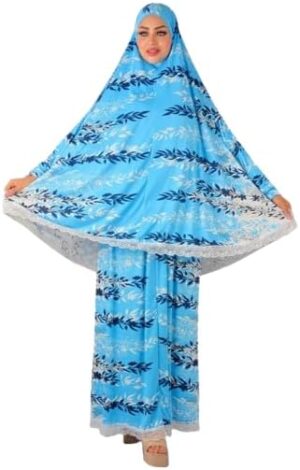 Patterned Prayer Drop Cotton Feel Comfortable Fiber Material - Islamic Set High-Quality Lace One Size - Eslamy -Esdal -Esdalat - Salaht Esdalat -Two Pieces اسدال -ازدال-B0DXVT7SD6