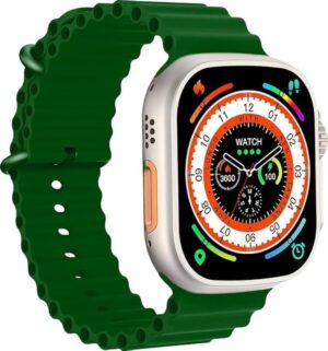 T800 Ultra NFC Smart Watch Bluetooth Call Wireless Charging Sport Smartwatch (Space Gray Aluminum Case 49MM) 2.19 Infinite Display (Green)-B0DT1GPTXZ