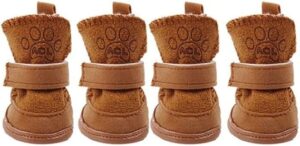 -4Pcs/Pink, Coffee, 5.2x4.4cm /No 4 /Set Cute Dog Boots Outdoor Snow Walking Non-slip Puppy Sneakers Supplies Puppy Comfortable Snow Boots Pet Winter Warm Shoes- See Size photo befor Buy Items,-B0BR62CHY9