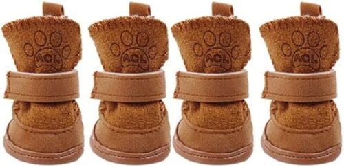 My souq-4Pcs/Pink, Coffee, 5.2x4.4cm /No 4 /Set Cute Dog Boots Outdoor Snow Walking Non-slip Puppy Sneakers Supplies Puppy Comfortable Snow Boots Pet Winter Warm Shoes- See Size photo befor Buy Items,-B0BR62CHY9