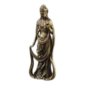 1PC- Figurine Small Brass Statue Golden Brass Craft Miniatures Sculpture Antique Bronze Large Belly Laughing Maitreya Buddha Statue Desk Copper Ornament Crafts Brass (N9)-B0D3VDD5Y8