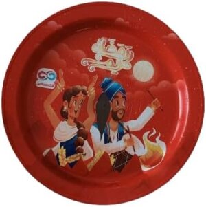 Ramadan Plastic Tray Set 2 Pieces Same Dimensions Ramadan Circular Trays Ramadan Dessert Drink Tray Small Plate 35 Cm Tray (Random Color)-B0DY5HFFT8