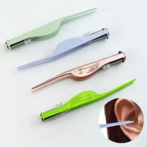 1PCs Stainless Steel Luminous Ear Forceps Kids Ear Pick With LED Lamp Removing Earwax Ear Cleaner Tool Anti Slip Tweezers Head-B0CZXK6Y3R