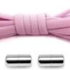1 Pair Metal Lock No Tie Stretched Lazy Round Shoe Lace Slip-on Shoelaces Elastic Laces Shoestrings (Light Pink)-B0CT37CGV5