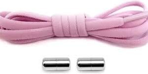 21j29zlUAIL._AC_ 1 Pair Metal Lock No Tie Stretched Lazy Round Shoe Lace Slip-on Shoelaces Elastic Laces Shoestrings (Light Pink)-B0CT37CGV5