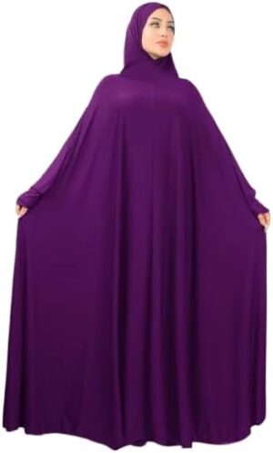 Plain Prayer Esdal – Soft Cotton Feel, Comfortable Fiber Material – Islamic Set, One-Piece, One Size – Eslamy, Malhafa اسدال -ازدال-الملحفة-ملحفة خروج و صلاة-Blush Pink Color only-B0DZ2CKRL5