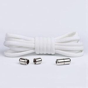 مجموعة اربطة حذاء استك بدون ربط للاطفال والبالغين وكبار السن، زوجان من اربطة حذاء جري بتصميم استك بدون ربط قابلة للتعديل بابازيم معدنية، مريحة وقابلة للتمدد تناسب جميع انواع الاحذية, أبيض-B0953BGGH6