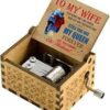Husband to My Wife Music Box U R My Sunshine Tune Wood Laser Engraved Vintage Hand Cranked Musical Boxes Unique for Wife Love from Husband on Valentine's Day/Wedding Day/Anniversary MB02-B0DZW152M4