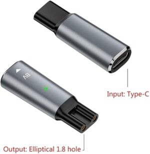 Type C to 2 Pin Powers Plug Connectors Type C Female to 2 Pin Female Adapters Converters for Shaver Charging - Random Color (Oval 8V black)-B0F1DTXKZL
