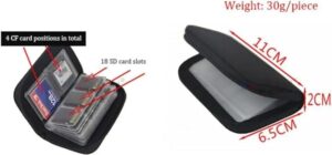 Memory Card Case – 28 Slot Micro SD, SDHC, SDXC, MMC, CF Holder & Organizer – Durable Leather Travel Storage (Brown)