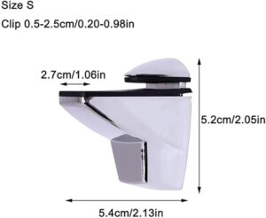Glass Shelf Bracket, Duckbill Clip Shelf Bracket, 2PCS Adjustable Wood/GlassShelf Bracket for 5-25mm Thickness Shelf Glass Shelf-B0DZFT8C3G