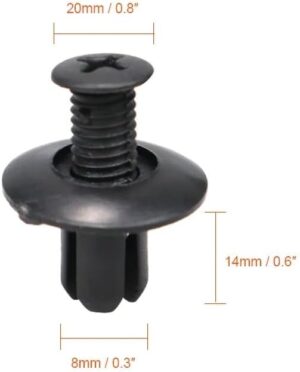 [25 Pcs] Car 8mm Hole Plastic Rivets Fastener Push Clip Black Auto Vehicle Door Trim Panel Retainer Fastener Clips-B0CKLWYQ5J