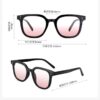 New Gradient Blush Glasses Black Frame Sunglasses Women's Fashion Sunglasses Men's Sunscreen Glasses Width 14Cm-B0DFMCQ37Z