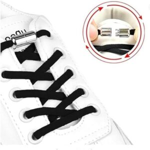 2 Pairs No Tie Elastic Shoelaces, Adjustable Elastic Running Shoe Laces Tieless Laces with Metal Buckles for Kids, Adults-B0B7CMJF7D