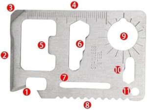 11 in 1 Stainless Steel Credit Card Pocket versatile Tool -silver-B0DZX1QYWK