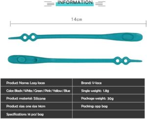 No Tie Elastic Shoelaces 14Pcs/Set No-Tie Silicone Shoelaces Works in all Shoes - Black-B0CCG6DMM3