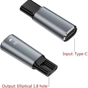 Type C to 2 Pin Powers Plug Connectors Type C Female to 2 Pin Female Adapters Converters for Shaver Charging - Random Color (Single slot 5V BK)-B0F1DX1SWB