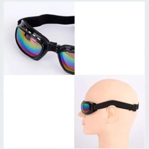 1Pcs Outdoors Sports Windproof Cycling Glasses Foldable Dustproof Snowboard Goggles Vintage Adjustable Motorcycle Glasses Cycling + Luxurious glasses case-B0DYVLQF9S