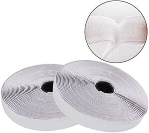 [1 Meter Hook + 1 Meter Loop] White Tape Nylon Hook Loop Fastener No Glue Sewing Magic Tape Cable Ties Sewing Strips Accessories-B0DHLCTTQ7