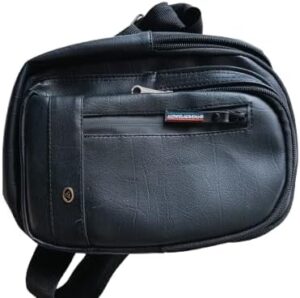 High Quality Waist Bag Waist Bag Travel Hiking Running Sports Crossbody Bag for Men 25 * 20 * 8 Cm with 3 Zipper will keep all your things (Black)-B0F1DJZ8V7