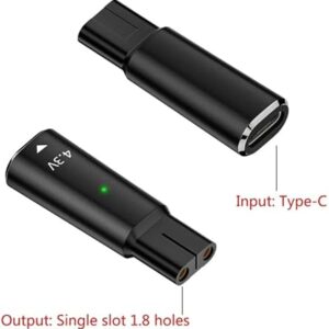 Type C to 2 Pin Powers Plug Connectors Type C Female to 2 Pin Female Adapters Converters for Shaver Charging - Random Color (Single slot 5V GY)-B0F1DTCHP1