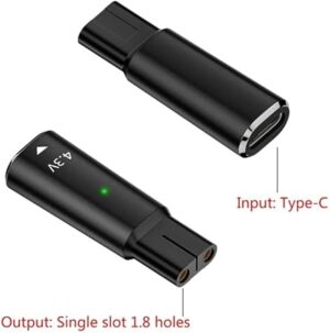 Type C to 2 Pin Powers Plug Connectors Type C Female to 2 Pin Female Adapters Converters for Shaver Charging - Random Color (Single slot 5V GY)-B0F1DTCHP1