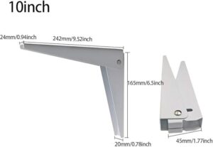 Folding Shelf For Kitchen and Microwave for 80 kg Workbench Home Garden Bracket (Shelf Color Dark Brown)-B0CQD2K9RV