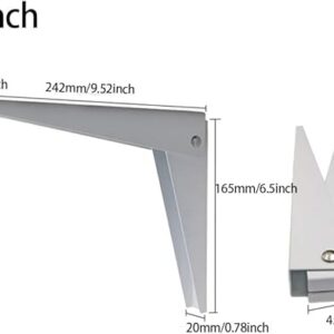 Folding Shelf For Kitchen and Microwave for 80 kg Workbench Home Garden Bracket (Shelf Color Dark Brown)-B0CQD2K9RV