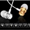 [ 1 Pcs - White XSilver ] Metal Wired Super Bass Earbud 3.5mm Built-in Microphone Hand Free Noise Reduction Gaming Universal Headset Sport Earphone-B0DZJ23HSS