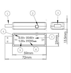 3 in 1 Battery Tester Voltage Current Detector Mobile Power Voltage Current Meter USB Charger Doctor-B091J7NCHS