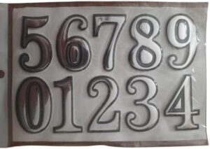 Numeral Door Plaque House Drawer Sign Plating Gate Digits 0 to 9 Number Tag Hotel Home Sticker Address Door Label (SilverXBlack)-B0DTM1SZ2F