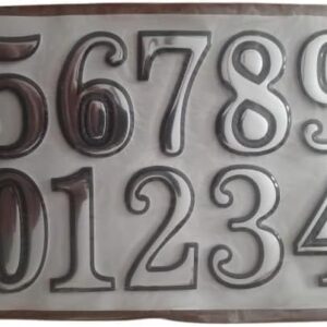 Numeral Door Plaque House Drawer Sign Plating Gate Digits 0 to 9 Number Tag Hotel Home Sticker Address Door Label (SilverXBlack)-B0DTM1SZ2F