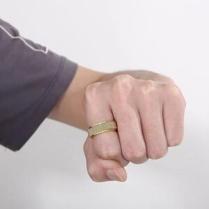 1PCs Trendy Waterproof Stainless Steel Metal Spinner Mesh Wedding Band Ring for Men Women Release Stress Gift Charm Jewelry-B0DQFPMQ6Q