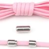 1 Pair Metal Lock No Tie Stretched Lazy Round Shoe Lace Slip-on Shoelaces Elastic Laces Shoestrings (Light Pink)-B0CT37CGV5
