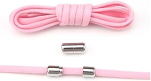 1 Pair Metal Lock No Tie Stretched Lazy Round Shoe Lace Slip-on Shoelaces Elastic Laces Shoestrings (Light Pink)-B0CT37CGV5