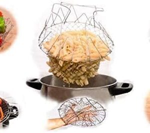 41j1oUC77yL._AC_ (1) Stainless Steel Foldable Steam Rinse Strain Fry French Chef Basket Magic Mesh Basket Strainer Net Kitchen Cooking Tools-B0F1Z5R4WL
