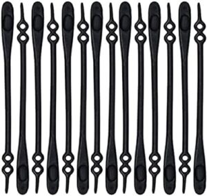 No Tie Elastic Shoelaces 14Pcs/Set No-Tie Silicone Shoelaces Works in all Shoes - Black-B0CCG6DMM3
