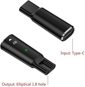 Type C to 2 Pin Powers Plug Connectors Type C Female to 2 Pin Female Adapters Converters for Shaver Charging - Random Color (Oval 8V black)-B0F1DTXKZL