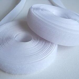 [1 Meter Hook + 1 Meter Loop] White Tape Nylon Hook Loop Fastener No Glue Sewing Magic Tape Cable Ties Sewing Strips Accessories-B0DHLCTTQ7