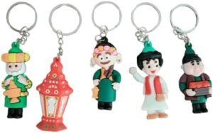 Ramadan Figures Medallion 5 Piece Set KeyChain - Ramadan Artists Medallion-B0F137DXDV