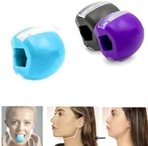 1pcs Fitness Jawline Exercise Stress Ball Face Jaw Exerciser Trainer Muscle Simulator for Cheekbones Trainer Jawliner Jaw Liner (Blue)-B0DYVQ1X3Z