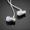 [ 1 Pcs - White XSilver ] Metal Wired Super Bass Earbud 3.5mm Built-in Microphone Hand Free Noise Reduction Gaming Universal Headset Sport Earphone-B0DZJ23HSS