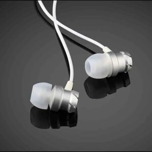 [ 1 Pcs - White XSilver ] Metal Wired Super Bass Earbud 3.5mm Built-in Microphone Hand Free Noise Reduction Gaming Universal Headset Sport Earphone-B0DZJ23HSS