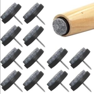 Furniture Sliders Nail-on Glides (1.50 cm Diameter)- 24 Pieces White Base-B0DZ4SN1CS